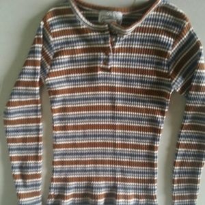 💙🙊Blue, brown, & white striped sweater🙊💙