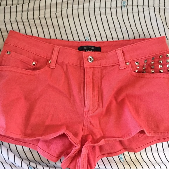 Forever 21 studded red shorts