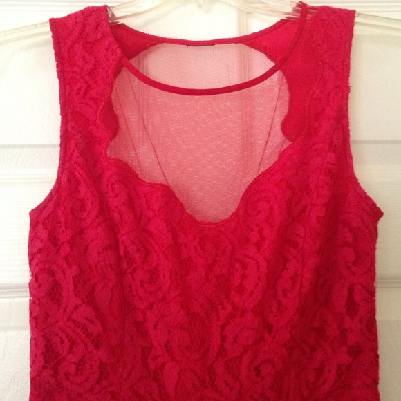 Urban Outfitters red lace dress - Picture 6 of 8