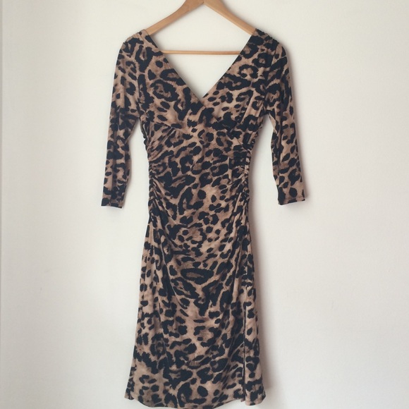 IMAN ANIMAL PRINT KNIT DRESS.