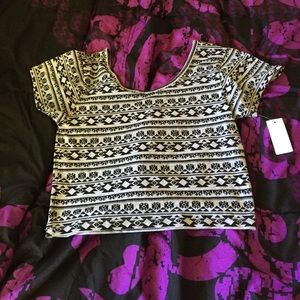 Black and grey Aztec crop top