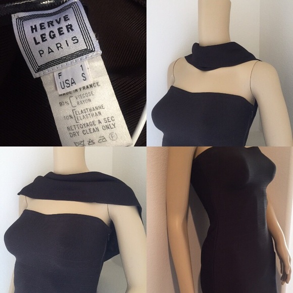 LAST DAY❗️Hervé Léger Chocolate Dress +Shawl Scarf - Picture 4 of 4