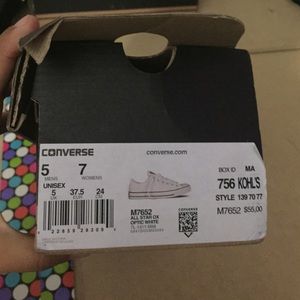 Brand new White allstar Converse. Womens 7