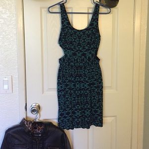 Blue Aztec cut out dress