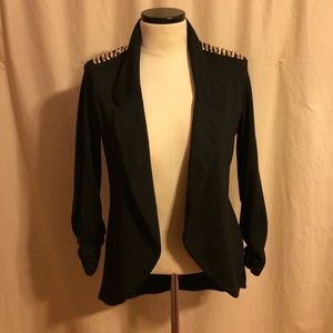 Ponte Blazer with Studded Shoulders