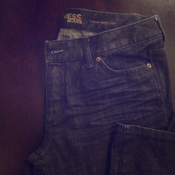 Express Stella boot cut dark fade jeans