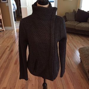 Dark grey zip up sweater/jacket ANN TAYLOR LOFT