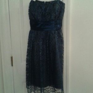 Dark blue dress with lace