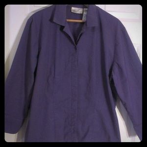 Purple Fitted Button up Blouse
