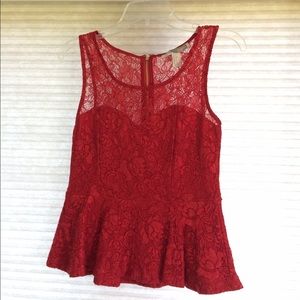 Red peplum top
