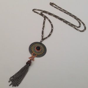 Brass tribal ethnic necklace