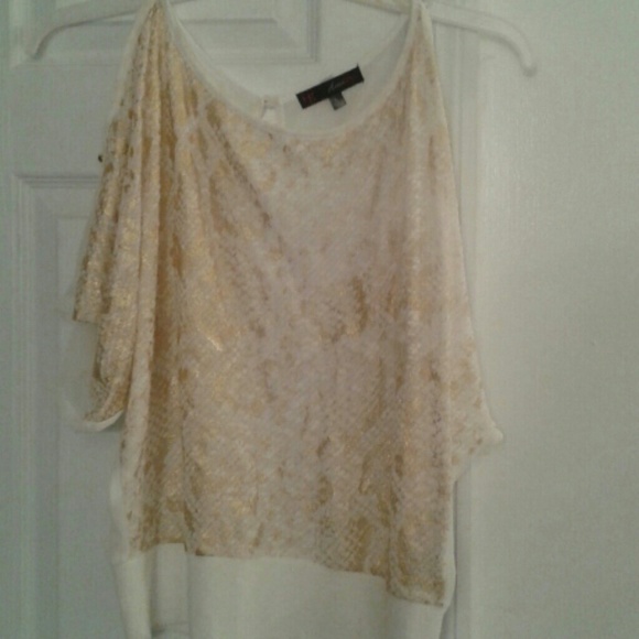White and gold formal top
