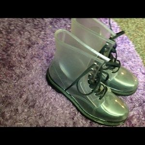 Clear jelly boots