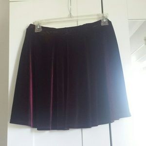 Velvet burgundy skater skirt