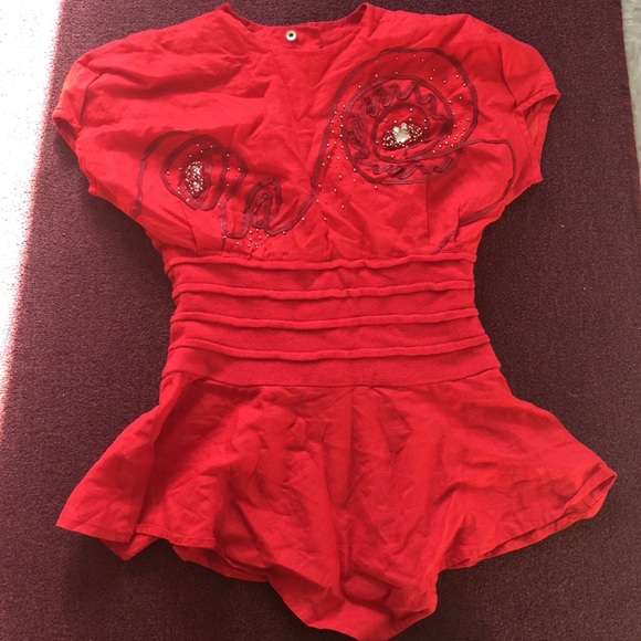 Red embellished peplum - Picture 1 of 3