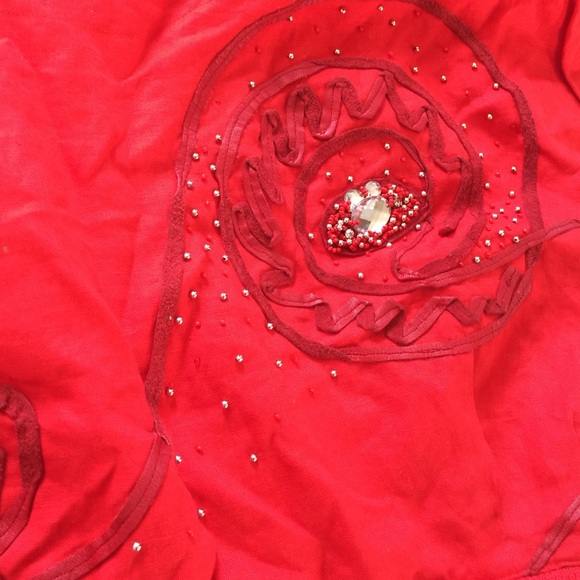 Red embellished peplum - Picture 2 of 3