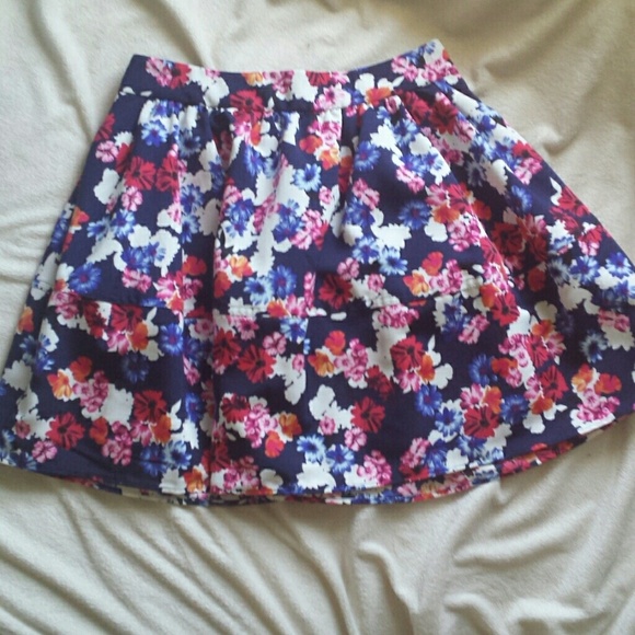 Express high waisted floral skirt