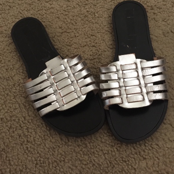 Silver Steve Madden slippers