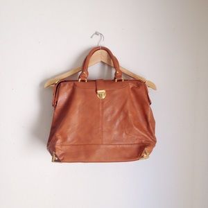 JUSTFAB Vegan Leather Cognac Handbag