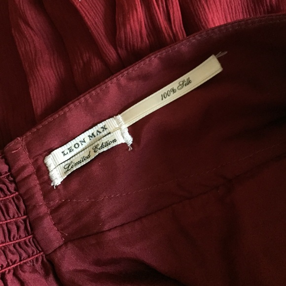 LEON MAX limited edition red silk dress/tunic - Picture 4 of 4