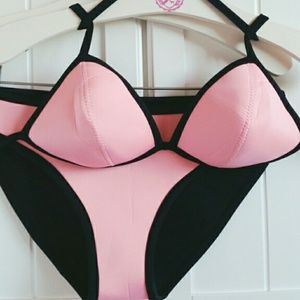 Pink triangl swimsuit