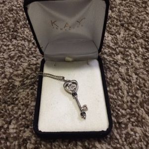 open heart key necklace