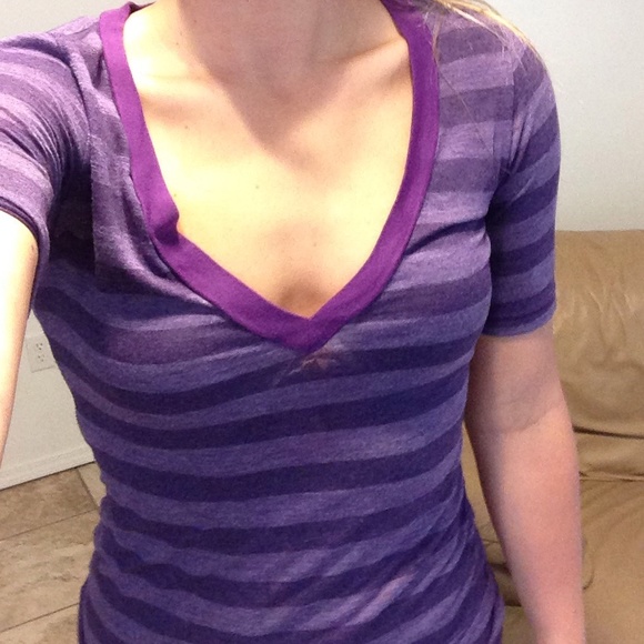 Sheer v-neck quarter sleeve T-shirt :)