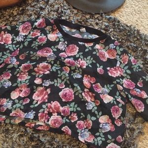 H&M sheer floral crop top