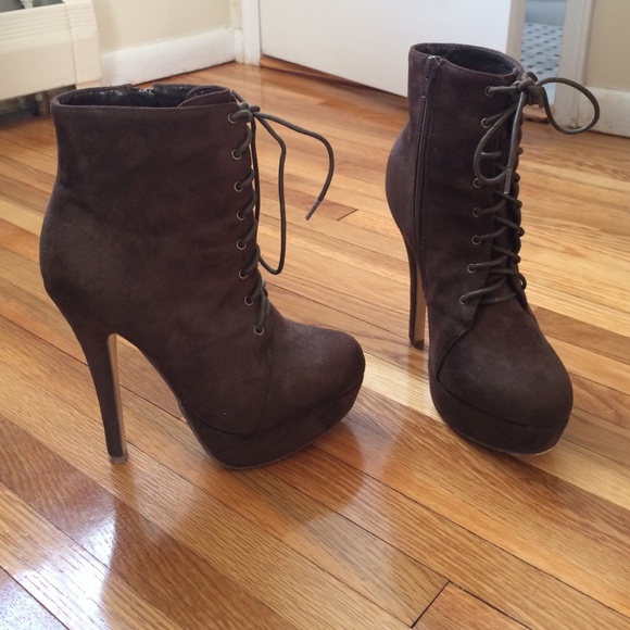 Forever 21 Shoes Brown Lace Up Heels Poshmark