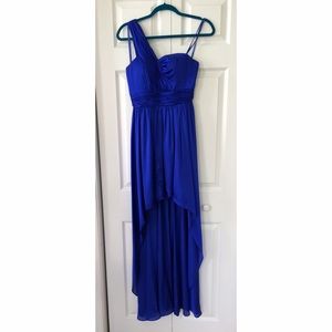 AQUA royal blue hi-low formal dress