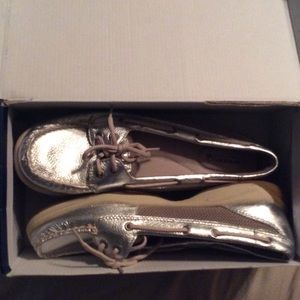 Silver Sperry Top-Siders.