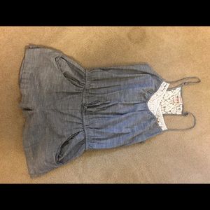 Gray romper with lace