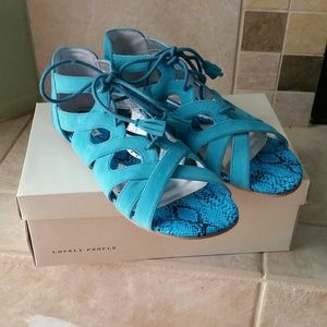 Blue Tassel Sandals