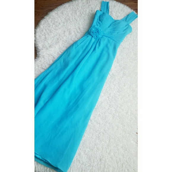 Aqua blue long dress