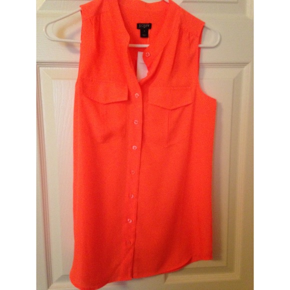 Brand new orange J. Crew sleeveless blouse