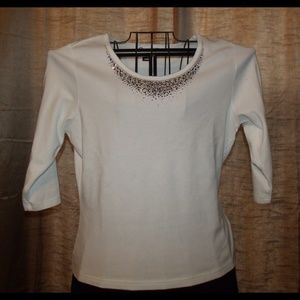Christine Alexander 3/4 Sleeve Embellished TopSALE