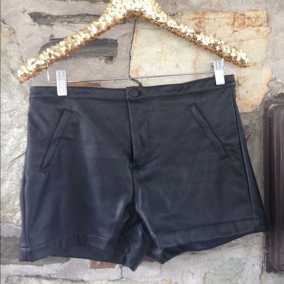 Uniq Leather High Waisted Shorts