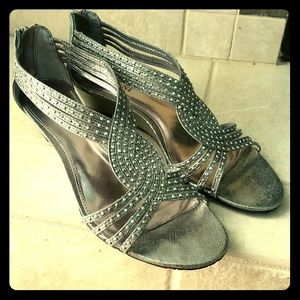 Silver Wedge Sandals