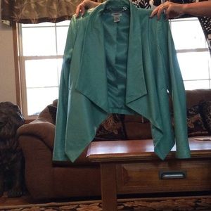 NWOT turquoise leather jacket