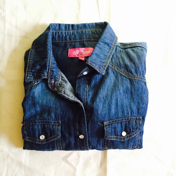 Ci Sono Tops - CHAMBRAY LONGSLEEVE TOP