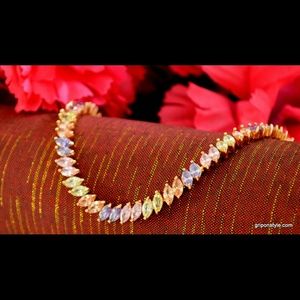 18K yellow Gold Plated color Crystal design Bracel