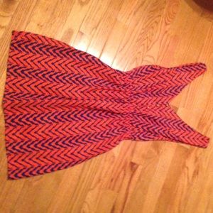Boutique orange / blue dress - size small