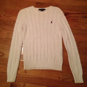 White Ralph Lauren cable knit sweater - size small
