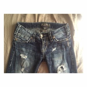 Silver skinny jeans