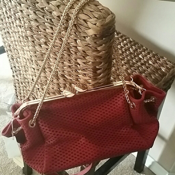 Red purse handbag