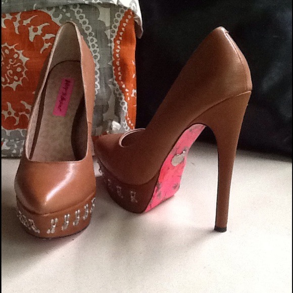 Betsey Johnson heels with silver clasp thingies