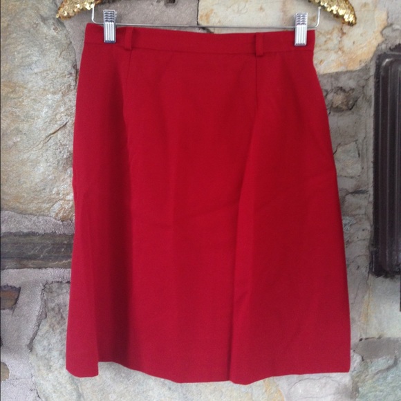 Red Talbots Pencil Skirt