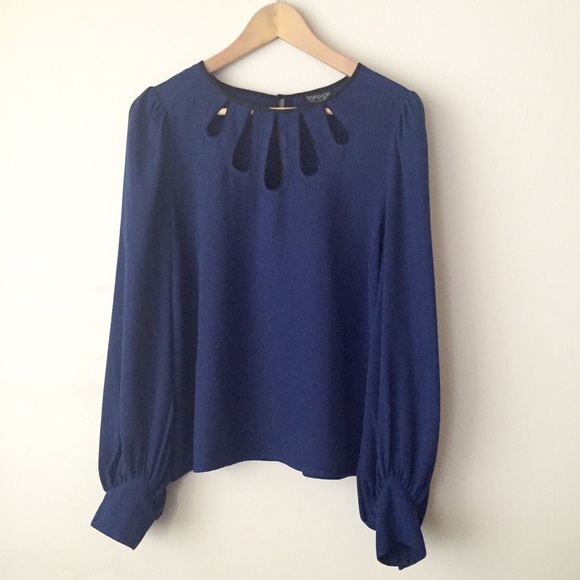 Topshop Tops - [Topshop]blue cutout top