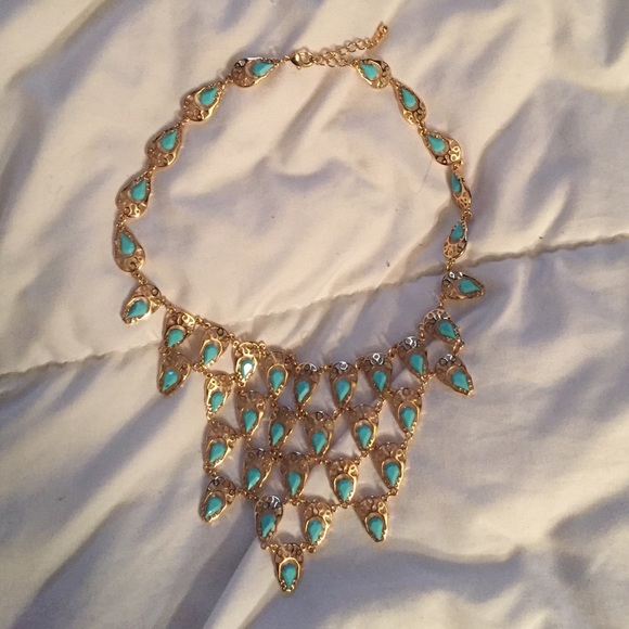 gold/turquoise necklace