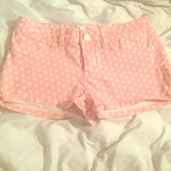 Cute pink flower shorts